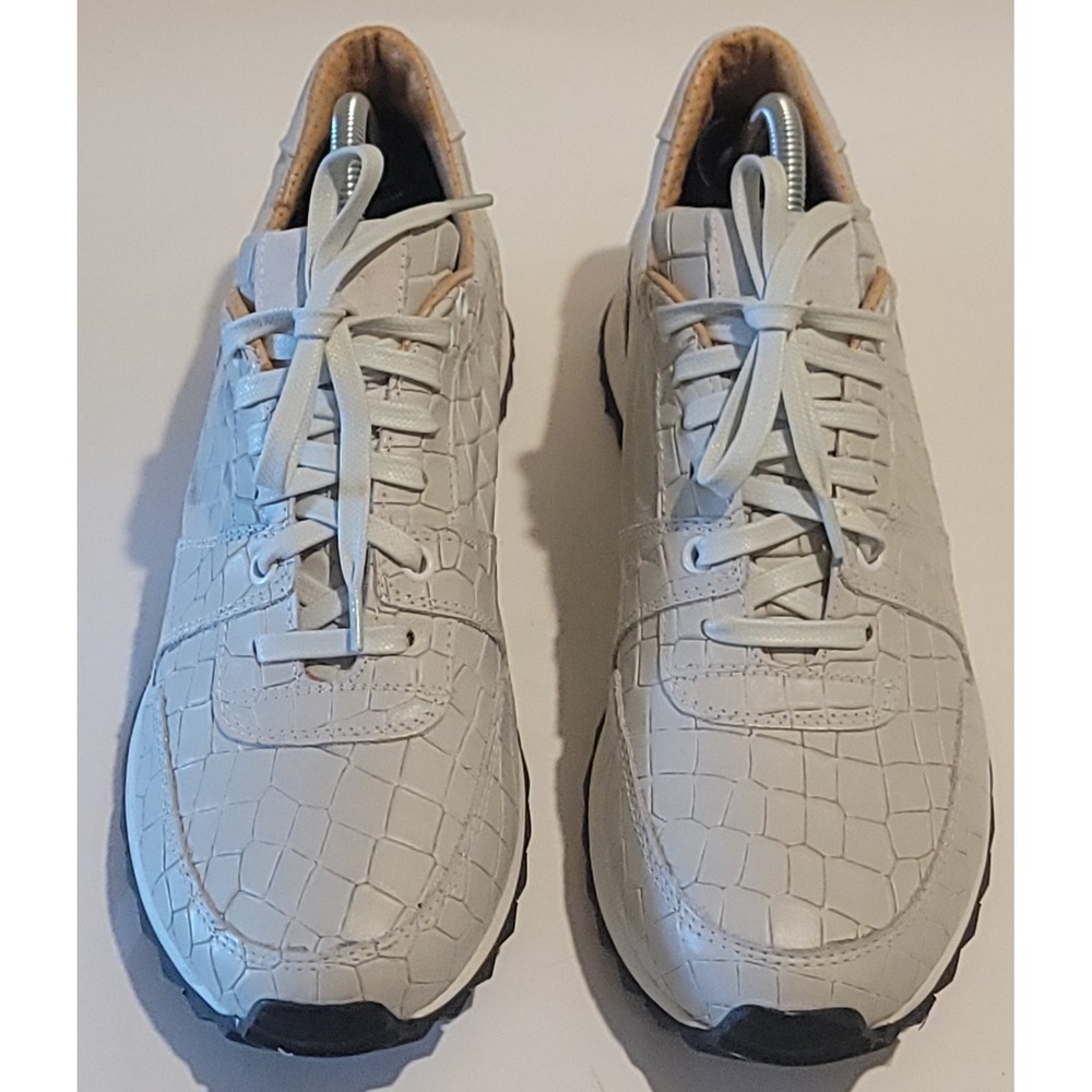 Robert Graham Men's Beige Embossed Aligator Leather Sneakers 8.5D Made in ITALY